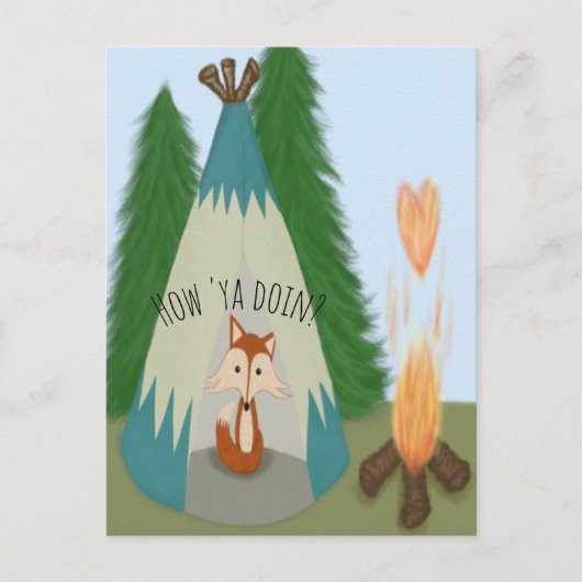 Cute Lone Fox Briefkaart (Voorkant)