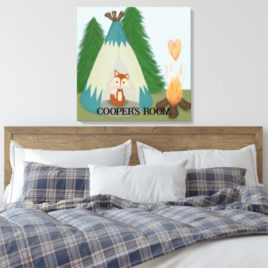 Cute Lone Fox Canvas Afdruk (Insitu (Slaapkamer))