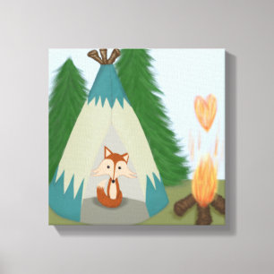 Cute Lone Fox Canvas Afdruk