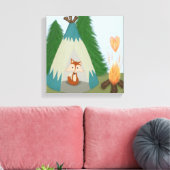 Cute Lone Fox Canvas Afdruk (Insitu (Woonkamer))