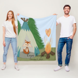 Cute Lone Fox Fleece Deken