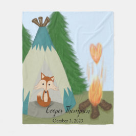 Cute Lone Fox Fleece Deken