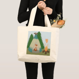 Cute Lone Fox Grote Tote Bag