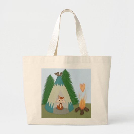 Cute Lone Fox Grote Tote Bag