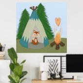 Cute Lone Fox Poster (Thuiskantoor)