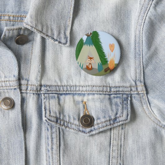 Cute Lone Fox Ronde Button 5,7 Cm (In situ)