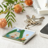 Cute Lone Fox Sleutelhanger (Zijkant)