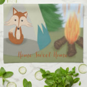 Cute Lone Fox Theedoek (Gevouwen)