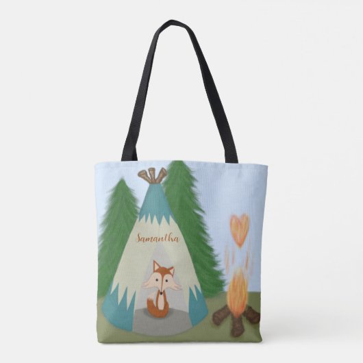 Cute Lone Fox Tote Bag (Achterkant)