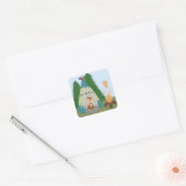 Cute Lone Fox Vierkante Sticker (Envelop)
