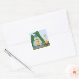 Cute Lone Fox Vierkante Sticker