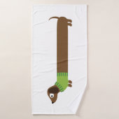 Cute Long Dachshund Illustratie Badhanddoek (Badhanddoek)