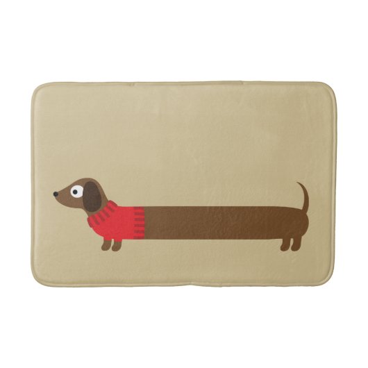 Cute Long Dachshund Illustratie Badmat (Voorkant)