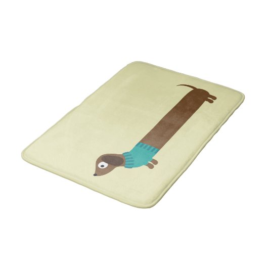 Cute Long Dachshund Illustratie Badmat (Gekanteld)