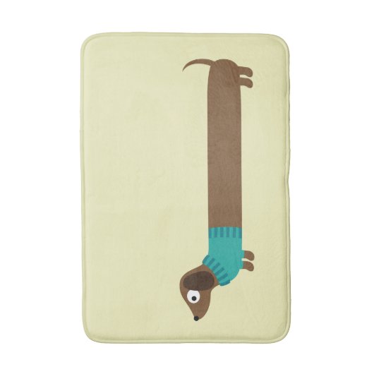 Cute Long Dachshund Illustratie Badmat (Voorkant Verticaal)