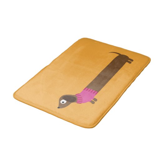 Cute Long Dachshund Illustratie Badmat (Gekanteld)