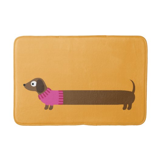 Cute Long Dachshund Illustratie Badmat (Voorkant)