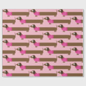 Cute Long Dachshund Illustratie Cadeaupapier (Vlak)