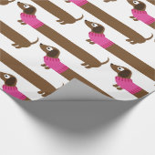 Cute Long Dachshund Illustratie Cadeaupapier (Hoek)