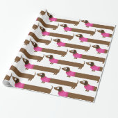 Cute Long Dachshund Illustratie Cadeaupapier (Uitgerold)