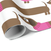 Cute Long Dachshund Illustratie Cadeaupapier (Rol Hoek)