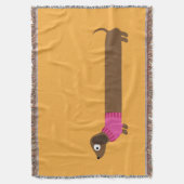 Cute Long Dachshund Illustratie Deken (Voorkant Verticaal)
