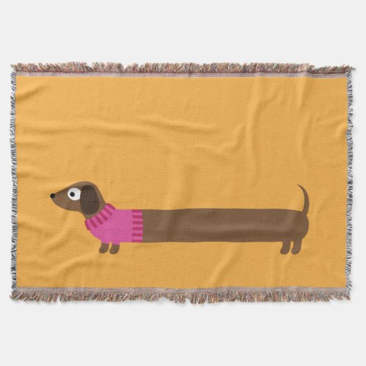 Cute Long Dachshund Illustratie Deken (Voorkant)