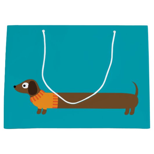 Cute Long Dachshund Illustratie Groot Cadeauzakje (Voorkant)