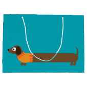 Cute Long Dachshund Illustratie Groot Cadeauzakje (Achterkant)