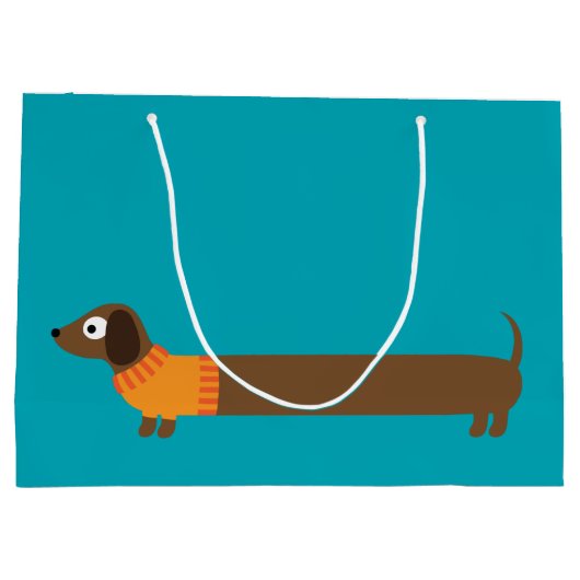 Cute Long Dachshund Illustratie Groot Cadeauzakje (Achterkant)
