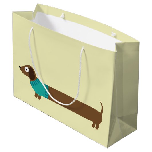 Cute Long Dachshund Illustratie Groot Cadeauzakje (Achterkant Gekanteld)