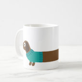 Cute Long Dachshund Illustratie Koffiemok (Voorkant links)