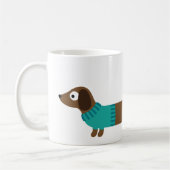Cute Long Dachshund Illustratie Koffiemok (Links)
