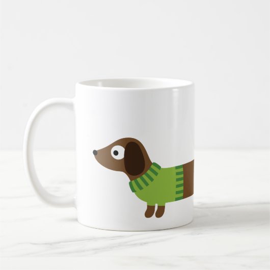 Cute Long Dachshund Illustratie Koffiemok (Links)
