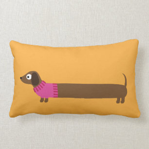 Cute Long Dachshund Illustratie Kussen