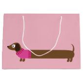 Cute Long Dachshund Illustratie Large Cadeautasje (Voorkant)