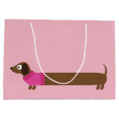 Cute Long Dachshund Illustratie Large Cadeautasje (Achterkant)