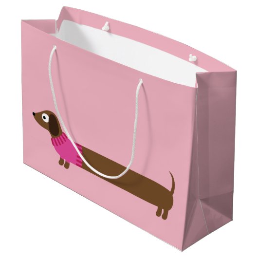 Cute Long Dachshund Illustratie Large Cadeautasje (Achterkant Gekanteld)