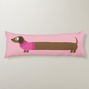Cute Long Dachshund Illustratie Lichaamskussen