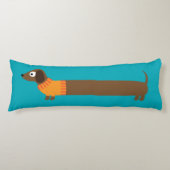 Cute Long Dachshund Illustratie Lichaamskussen (Voorkant)