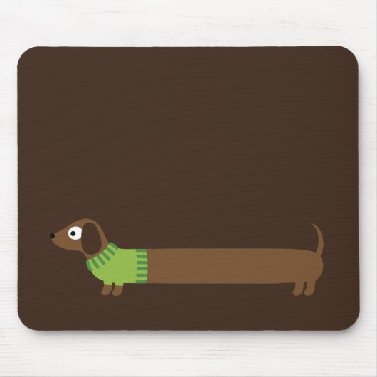 Cute Long Dachshund Illustratie Muismat (Voorkant)
