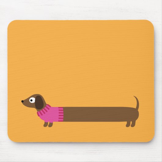Cute Long Dachshund Illustratie Muismat (Voorkant)