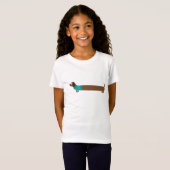 Cute Long Dachshund Illustratie T-shirt (Voorkant volledig)