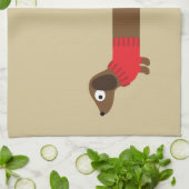 Cute Long Dachshund Illustratie Theedoek (Gevouwen)