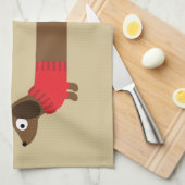 Cute Long Dachshund Illustratie Theedoek (Quarter Fold)