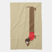 Cute Long Dachshund Illustratie Theedoek (Verticaal)