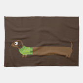 Cute Long Dachshund Illustratie Theedoek (Horizontaal)