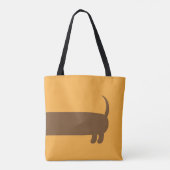 Cute Long Dachshund Illustratie Tote Bag (Achterkant)
