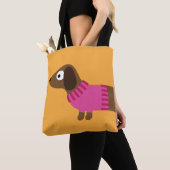Cute Long Dachshund Illustratie Tote Bag (Dichtbij)