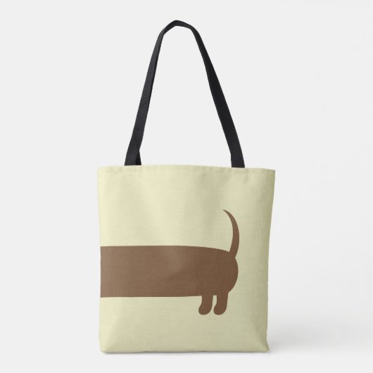 Cute Long Dachshund Illustratie Tote Bag (Achterkant)